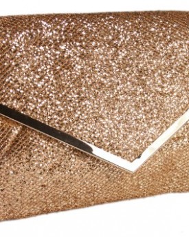 Girly-HandBags-Yellow-Gold-Glitter-Clutch-Bag-Large-Flat-Ladies-Sparkle-Evening-Metallic-Prom-Gold-W-12-H-65-inches-0