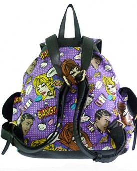 Girly-Ladies-Comics-Print-Backpack-Anna-Smith-Antique-Rucksack-Shoulder-Bag-Dots-Girl-0