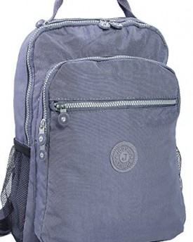 Gossip-Girl-Woven-Nylon-Fabric-Multi-Zip-Pockets-Lightweight-Rucksack-Backpack-City-Bag-Medium-Lilac-Blue-0