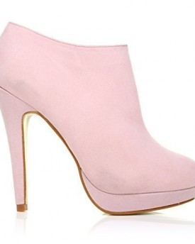 H20-Baby-Pink-Faux-Suede-Stilleto-Very-High-Heel-Ankle-Shoe-Boots-Size-UK-6-EU-39-0