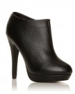 H20-Black-PU-Leather-Stilleto-Very-High-Heel-Ankle-Shoe-Boots-Size-UK-5-EU-38-0-0