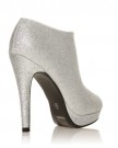 H20-Silver-Glitter-Stilleto-Very-High-Heel-Ankle-Shoe-Boots-Size-UK-3-EU-36-0-1