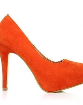 H251-Orange-Faux-Suede-Stiletto-High-Heel-Concealed-Platform-Court-Shoes-Size-UK-5-EU-38-0