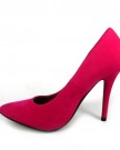 HIGH-HEEL-VERY-POINTED-COURT-SHOES-HOT-PINK-SUEDE-Size-4-UK-0-2