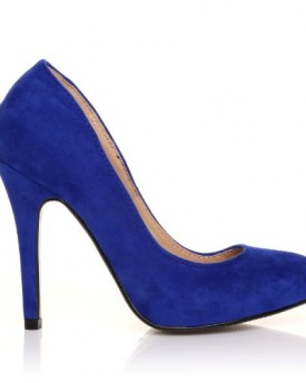 HILLARY-Electric-Blue-Faux-Suede-Stilleto-High-Heel-Classic-Court-Shoes-Size-UK-7-EU-40-0