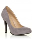 HILLARY-Grey-Faux-Suede-Stilleto-High-Heel-Classic-Court-Shoes-Size-UK-4-EU-37-0-0