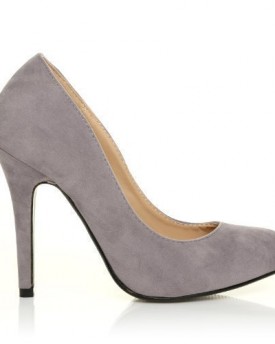 HILLARY-Grey-Faux-Suede-Stilleto-High-Heel-Classic-Court-Shoes-Size-UK-4-EU-37-0