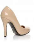HILLARY-Nude-Patent-PU-Leather-Stilleto-High-Heel-Classic-Court-Shoes-Size-UK-6-EU-39-0-1