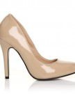 HILLARY-Nude-Patent-PU-Leather-Stilleto-High-Heel-Classic-Court-Shoes-Size-UK-6-EU-39-0
