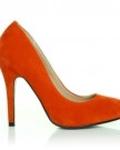 HILLARY-Orange-Faux-Suede-Stilleto-High-Heel-Classic-Court-Shoes-Size-UK-4-EU-37-0