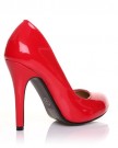 HILLARY-Red-Patent-PU-Leather-Stilleto-High-Heel-Classic-Court-Shoes-Size-UK-3-EU-36-0-0