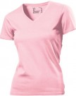 Hanes-7110-Womens-Comfortsoft-V-Neck-T-Shirt-Light-Pink-XL-0