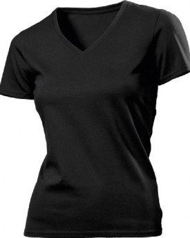 Hanes-7132-Womens-Comfortsoft-Organic-V-Neck-T-Shirt-Black-M-0