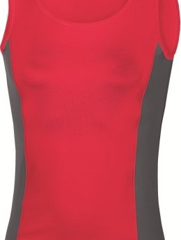 Hanes-7820-Womens-Cool-DRI-Tank-Top-Contrast-Vest-T-Shirt-Red-L-0