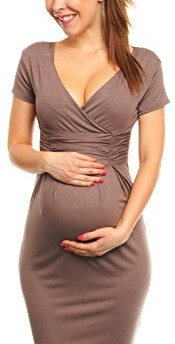 Happy-Mama-Womens-Maternity-Pregnancy-Easy-Breastfeeding-Stretchy-Jersey-Dress-573P-Cappuccino-68-0