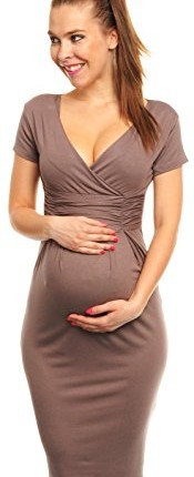 Happy-Mama-Womens-Maternity-Pregnancy-Easy-Breastfeeding-Stretchy-Jersey-Dress-573P-Cappuccino-68-0