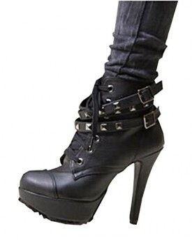 Hee-Grand-Women-Fashion-Cool-Personality-Motorcycle-Boots-High-Heel-Boots-UK-6-Black-0