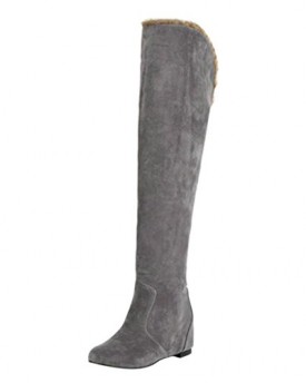 Hee-Grand-Women-Fashion-Knee-High-Slip-On-Wedge-Heel-Winter-Snow-Boots-UK-5-Grey-0
