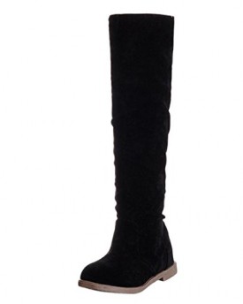 Hee-Grand-Women-Fashion-Knee-High-Winter-Snow-Boots-Wedge-Heel-Boots-UK-5-Black-0