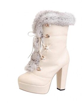 Hee-Grand-Women-Fashion-Platform-Lace-Up-High-Heel-Winter-Snow-Boots-UK-35-Beige-0