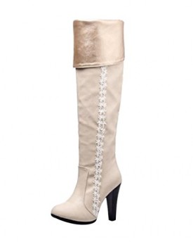 Hee-Grand-Women-Winter-Sweet-Lace-Knee-High-Boots-UK-5-Beige-0