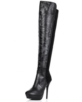 Heeled-Platform-Over-Knee-Boots-Black-Synthetic-Leather-UK-3-0