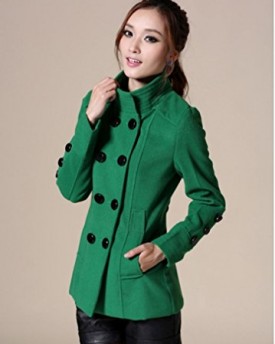 Hengsong-6-Colours-Women-Wool-Blend-Double-breasted-Jacket-Short-Coat-Autumn-Outerwear-S-Bust-80cm-Green-0