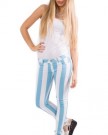 Hidden-Fashion-Womens-Ladies-Skinny-Fit-Colour-Striped-Stretch-White-Denim-Jeans-BLUE10-0-1