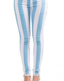 Hidden-Fashion-Womens-Ladies-Skinny-Fit-Colour-Striped-Stretch-White-Denim-Jeans-BLUE10-0