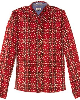 Hilfiger-Denim-Womens-Bonita-Checkered-Button-Front-Long-Sleeve-Shirt-Red-ScooterMulti-Size-8-Manufacturer-SizeX-Small-0