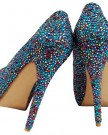 Honeystore-Womens-Prom-Crystal-Sequins-Sheepskin-Court-Shoes-Blue-7-UK-0-5