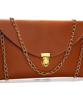 Hot-sell-Womens-envelope-clutch-bag-with-chain-evening-shoulder-handbag-light-brown-0