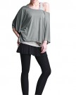 ISASSY-Womens-2-in-1-Style-New-Hot-Loose-Batwing-Tops-Blouses-T-shirt-Fit-UK-Size-10-16-Racer-Back-Tank-Top-Vest-Batwing-Style-Short-Sleeves-Loose-Style-Gray-L-UK12-EU40-0