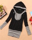 ISASSY-Womens-Girls-Ladies-Long-Sleeve-Cotton-T-shirt-Hat-Hooded-Coat-Black-UK-Size-for-Autumn-and-Winter-XL-UK-16-18-0-0