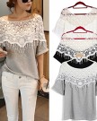 ISASSY-Womens-Ladies-Stylish-Sexy-Hot-Loose-Batwing-Dolman-Lace-Blouses-Top-T-shirt-Fit-UK-Size-8-20-Batwing-Style-Long-Sleeves-Loose-Style-0-1