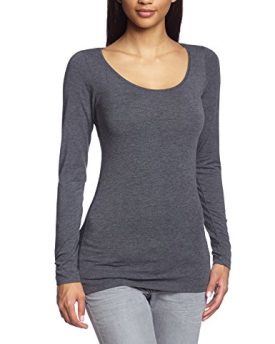 Ichi-Womens-Crew-Neck-Long-Sleeve-Long-Sleeve-Top-Grey-Grau-10020-Grey-Melange-16-0