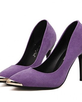 Instyleshoes-Women-Suede-Metal-Pointed-Toe-High-Heels-Stiletto-Pumps-Work-Shoes-37-Purple-0