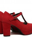 Instyleshoes-Women-Suede-Round-Toe-High-Chunky-Heels-T-Bar-Retro-Pump-Shoes-36-Red-0-2