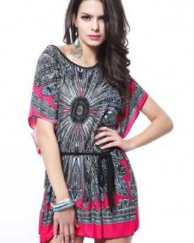 Izaac-Sexy-Lady-Exotic-Boho-Bohemian-Floral-Sundress-Tunic-Shirt-Mini-Dress-B070red-0