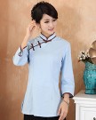 JTC-Woman-Tang-Suit-Chinese-Style-Cheongsam-Summer-Top-Cloth-XXL-blue-0-0