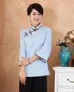 JTC-Woman-Tang-Suit-Chinese-Style-Cheongsam-Summer-Top-Cloth-XXL-blue-0-1