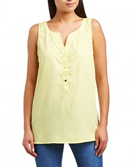 Jacqueline-de-Yong-Womens-Toledo-Treats-Button-Front-Sleeveless-Shirt-Yellow-Limelight-Size-6-Manufacturer-Size34-0