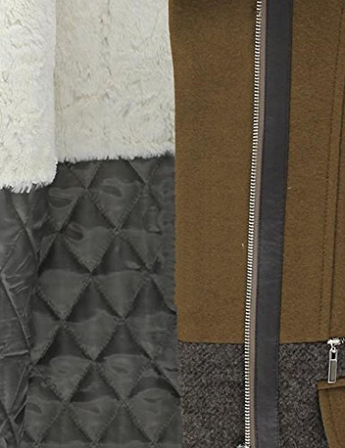 Jollychic Women's Stylish Hooded Fleece Quilted Winter Long Woolen Zipper Coat Size 12 UK As the Picture - Image 6