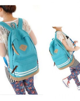 K9Q-Women-Girl-Pig-Nose-Canvas-Backpack-School-Bag-Book-Bag-Travel-Rucksack-Shoulder-Bag-Satchels-Shipped-With-Tracking-No-A-Exclusive-Gift-Blue-0