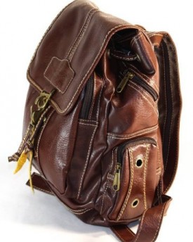 Kattee-PU-Leather-Backpack-Rucksack-Vintage-Sling-Bag-City-Campus-School-Shoulder-Bag-Leisure-Bag-Brown-0