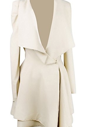 Keral-Womens-Trench-Coat-Jacket-Slim-Pure-Color-Turn-Down-Collar-CasualBeigeL-0