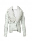 KingSo-Women-Ladies-Winter-Long-Sleeve-Faux-Fur-Collar-Short-Down-Coat-Jacket-Outwear-White-10-12US-MTag-XL-0-0