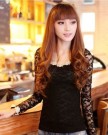 Korean-Fashion-Round-Collar-Lace-Long-Sleeve-Womens-Sweet-T-Shirt-Blouses-Black-UK10-0-4
