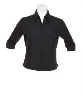 Kustom-Kit-Ladies-34-Sleeve-Continental-Blouse-Black-12-0