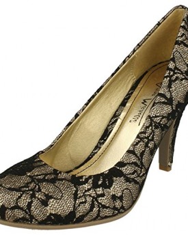 L2232-Gold-with-black-lace-upper-mid-high-heel-round-toe-ladies-court-shoeUK-4Synthetic34-0